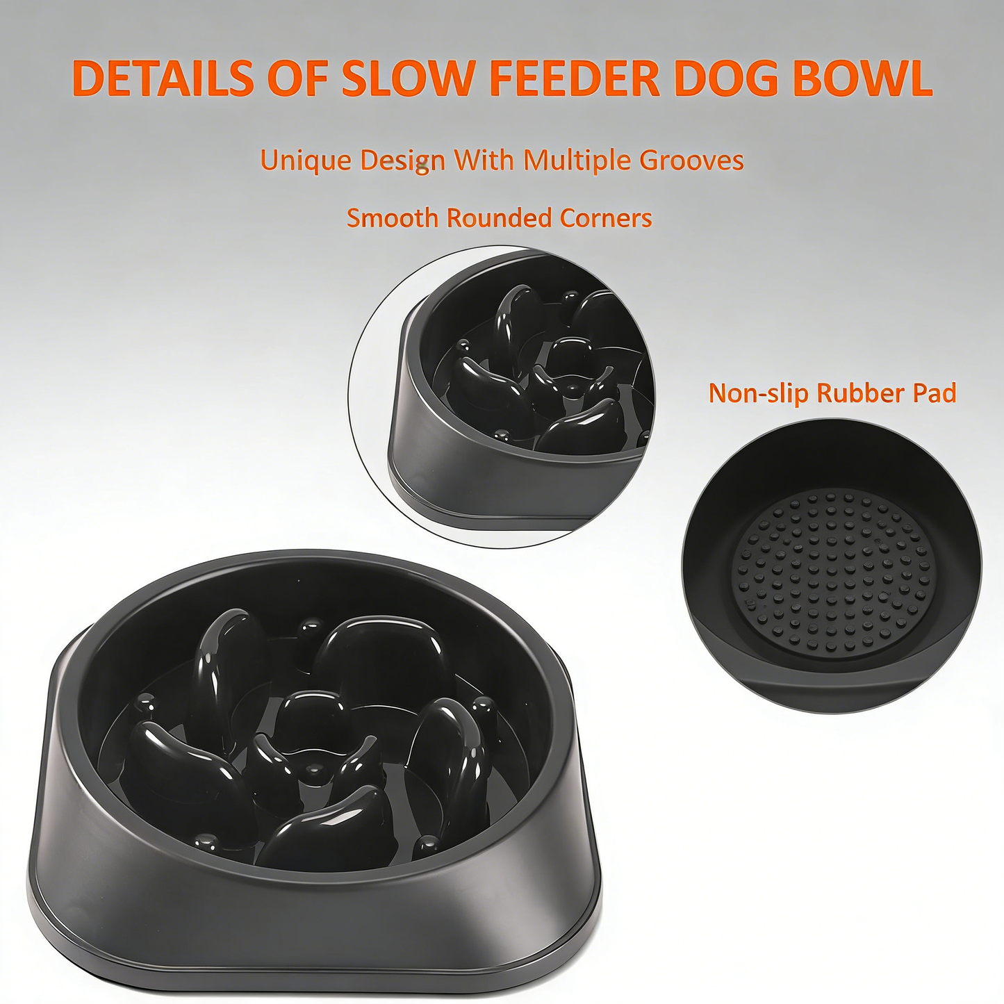 Slow Feeder Dog Bowl – Anti-Gulping Non-Slip Puzzle Bowl for Small to Medium Dogs
