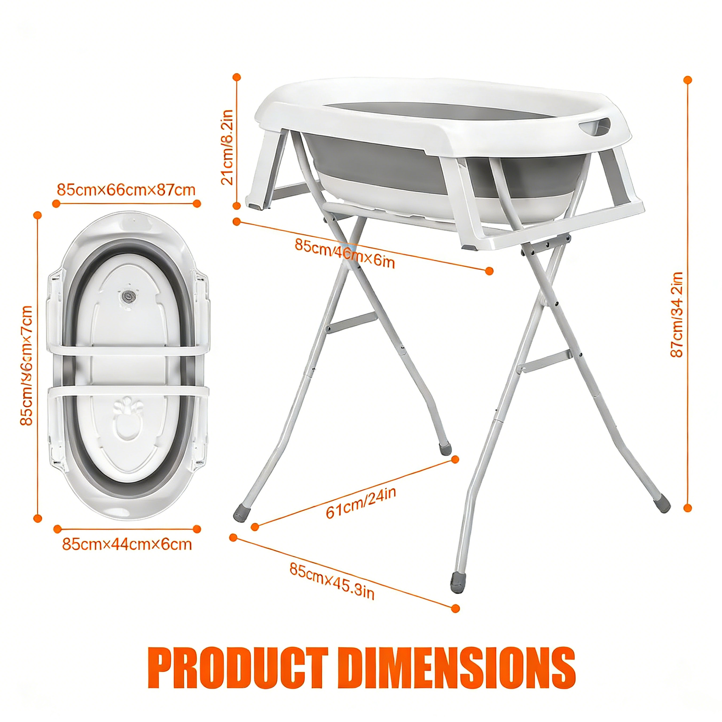 2-in-1 Foldable Pet Bathtub with Stand – Elevated Dog & Cat Bathing Tub for Indoor & Outdoor Use