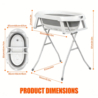 2-in-1 Foldable Pet Bathtub with Stand – Elevated Dog & Cat Bathing Tub for Indoor & Outdoor Use