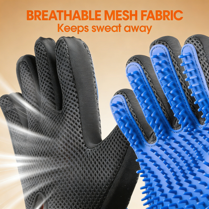 Pet Grooming Gloves – Gentle Deshedding & Massage Glove for Cats & Dogs