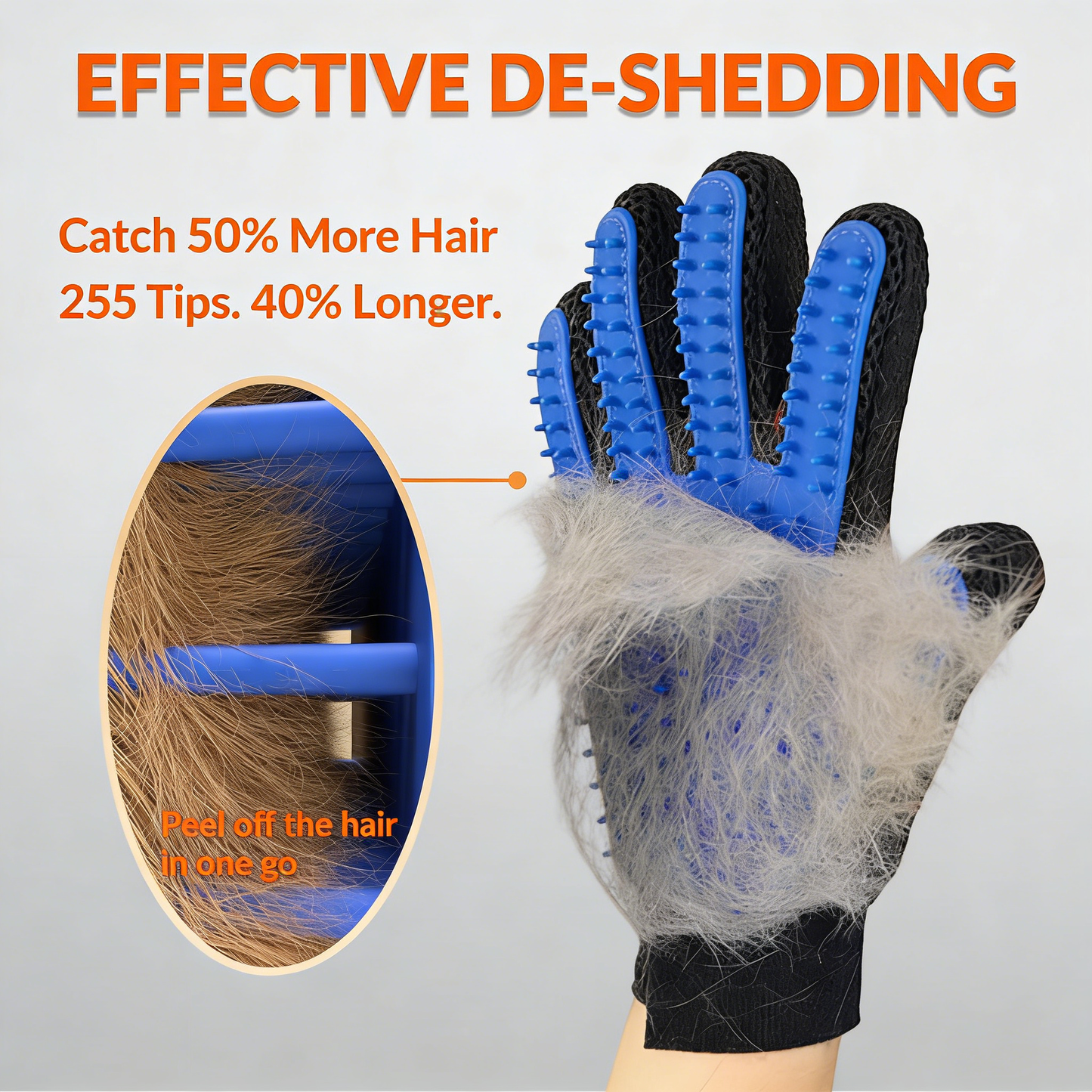 Pet Grooming Gloves – Gentle Deshedding & Massage Glove for Cats & Dogs