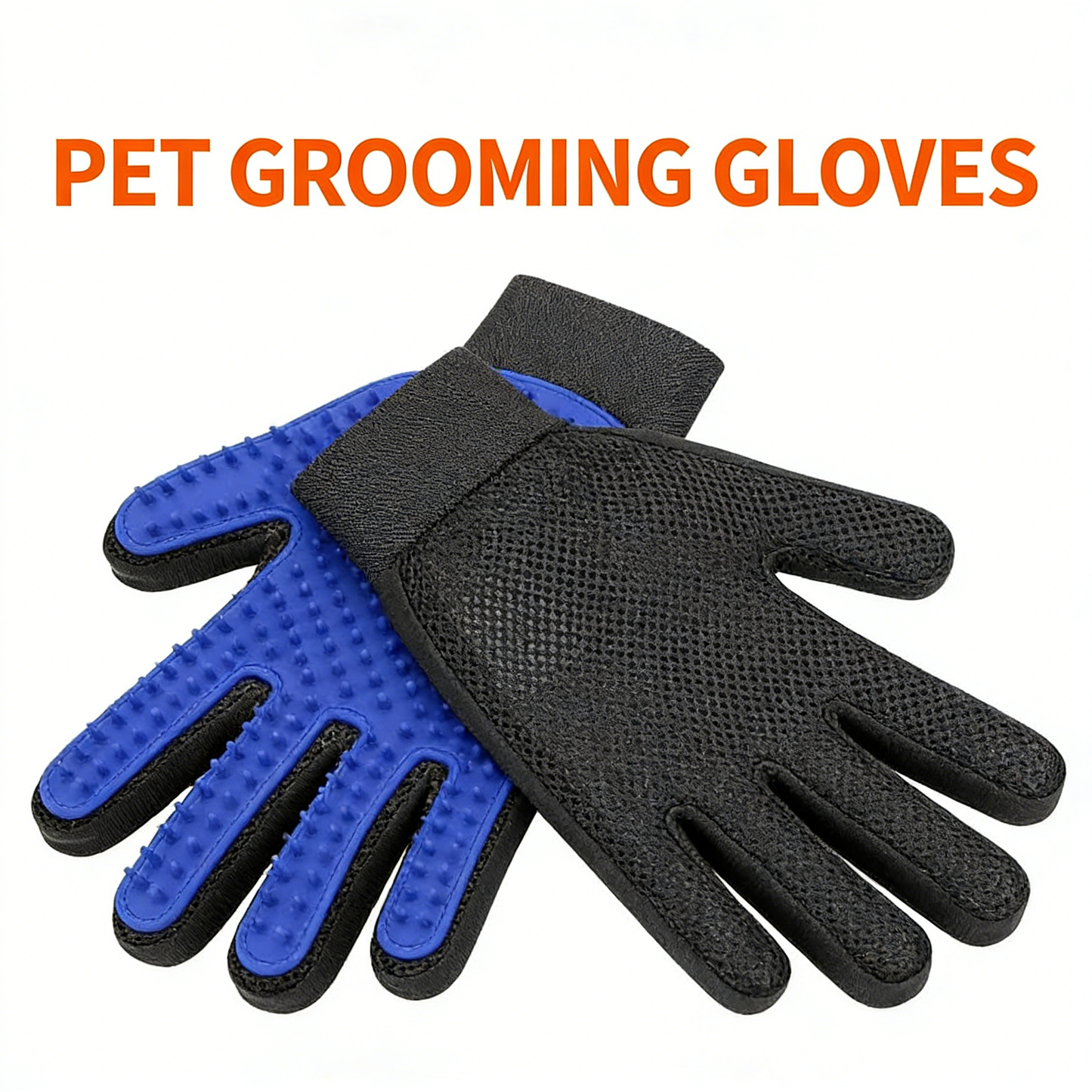 Pet Grooming Gloves – Gentle Deshedding & Massage Glove for Cats & Dogs