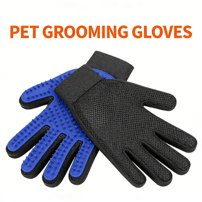 Pet Grooming Gloves – Gentle Deshedding & Massage Glove for Cats & Dogs