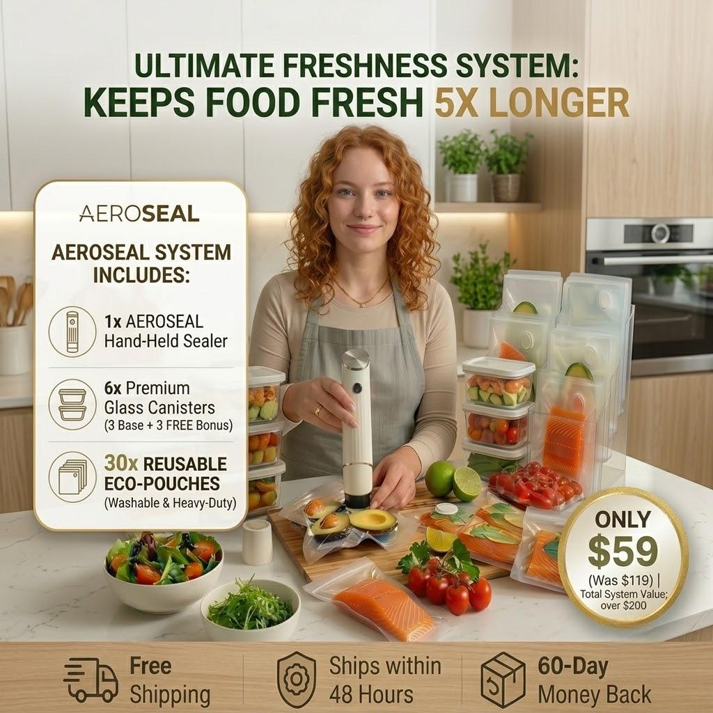 SpaceCraft™ Mini Handheld Sealer | Dry & Moist • Fridge Prep (With 30 Reusable Bags + 6 Glass Boxes)