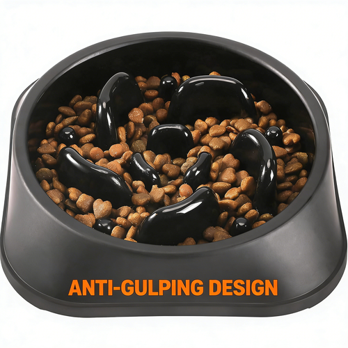 Slow Feeder Dog Bowl – Anti-Gulping Non-Slip Puzzle Bowl for Small to Medium Dogs