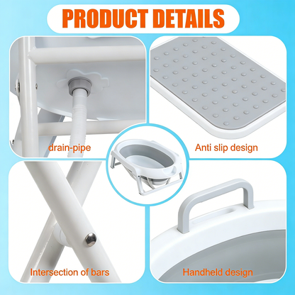 2-in-1 Foldable Pet Bathtub with Stand – Elevated Dog & Cat Bathing Tub for Indoor & Outdoor Use